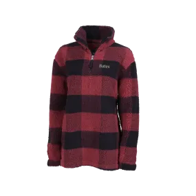 Bates Garnet/Black Buffalo Plaid Sherpa 1/4 Zip